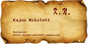 Kajos Nikolett névjegykártya